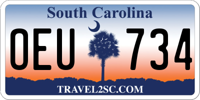 SC license plate OEU734