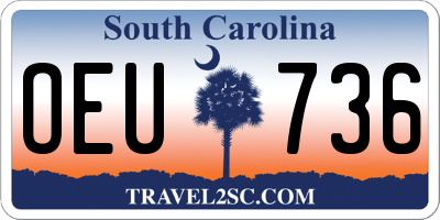 SC license plate OEU736