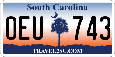 SC license plate OEU743
