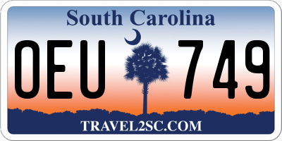 SC license plate OEU749
