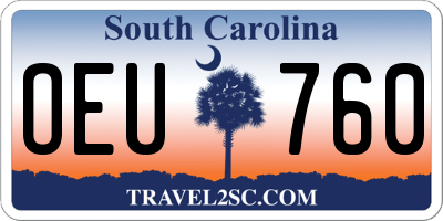 SC license plate OEU760