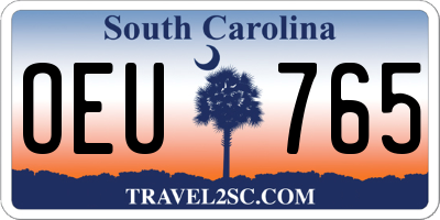 SC license plate OEU765