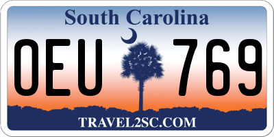 SC license plate OEU769