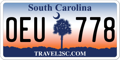 SC license plate OEU778