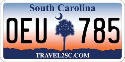 SC license plate OEU785
