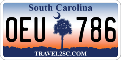 SC license plate OEU786