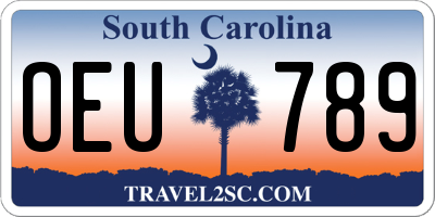 SC license plate OEU789