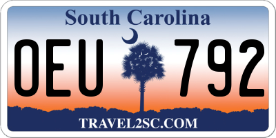 SC license plate OEU792