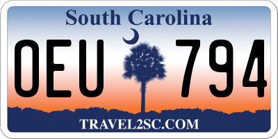SC license plate OEU794