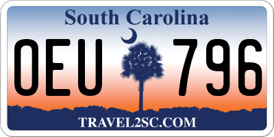 SC license plate OEU796