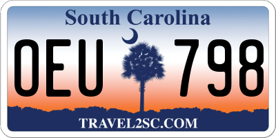 SC license plate OEU798