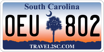 SC license plate OEU802