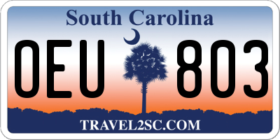 SC license plate OEU803