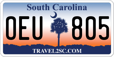 SC license plate OEU805