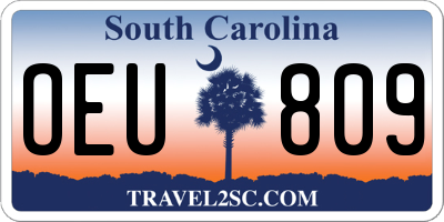 SC license plate OEU809