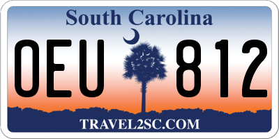SC license plate OEU812
