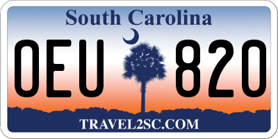 SC license plate OEU820