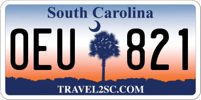 SC license plate OEU821
