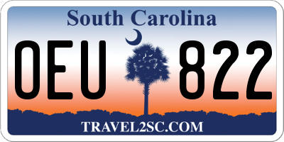 SC license plate OEU822