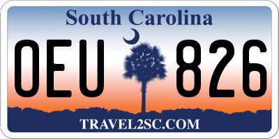 SC license plate OEU826