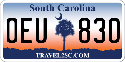 SC license plate OEU830