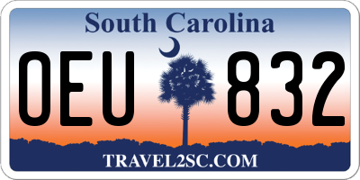 SC license plate OEU832