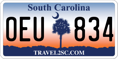 SC license plate OEU834