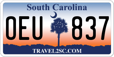 SC license plate OEU837