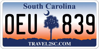 SC license plate OEU839