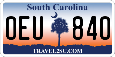 SC license plate OEU840