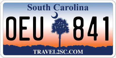 SC license plate OEU841