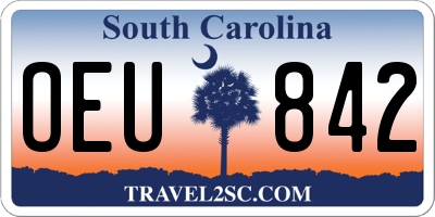SC license plate OEU842