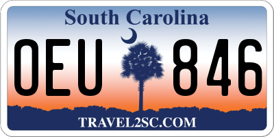SC license plate OEU846