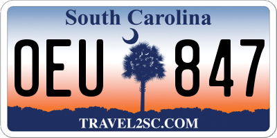 SC license plate OEU847