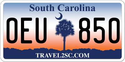 SC license plate OEU850