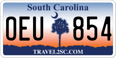 SC license plate OEU854