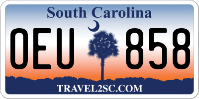 SC license plate OEU858