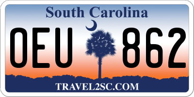SC license plate OEU862