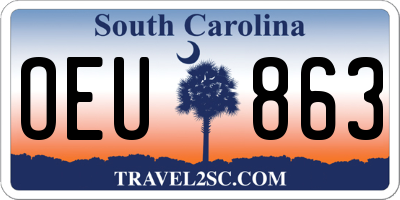 SC license plate OEU863