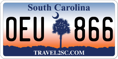SC license plate OEU866