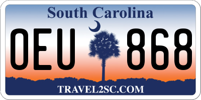 SC license plate OEU868