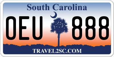 SC license plate OEU888