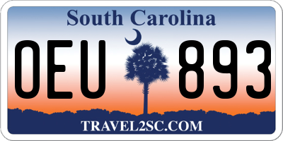 SC license plate OEU893
