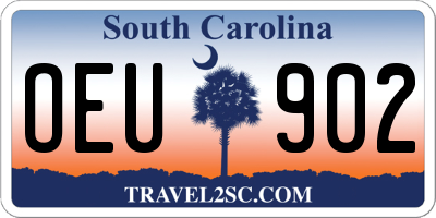 SC license plate OEU902