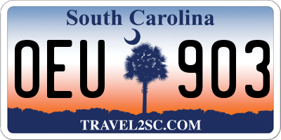 SC license plate OEU903