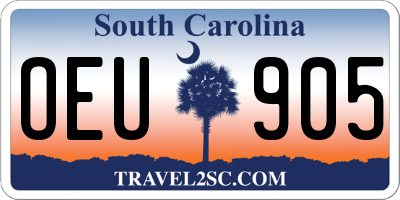 SC license plate OEU905