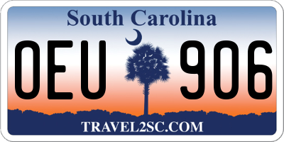 SC license plate OEU906