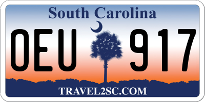SC license plate OEU917