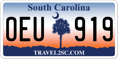 SC license plate OEU919