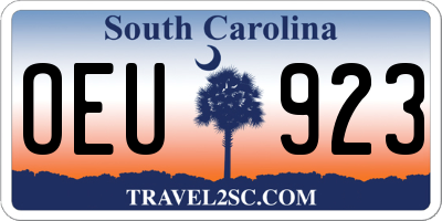 SC license plate OEU923